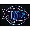 Image 1 : Neon Sign  Miller Lite w /Fish Shaped Border