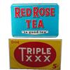 Image 1 : Lot of 2 Tin Signs  Triple XXX  &  Red Rose Tea