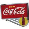 Image 1 : 1950's Coca-Cola 2-sided Flange Sign  22 x 24