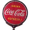 Image 1 : 2 sided, Drink Coca-Cola, Refresh Porcelain Sign