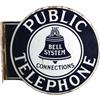 Image 1 : Round Porcelain Public Telephone Flange Sign