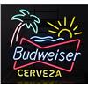 Image 1 : Neon Sign  Budweiser Cerveza:   Palm Trees & Sun