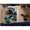 Image 1 : CORDLESS MAKITA TOOLS - SKILSAW, PLANER AND 2 DRILLS