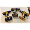 Image 1 : 3 dewalt 18v cordless drills with 2 batteries both have power
