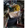 Image 1 : Grizzly belt sander and box of extension cords