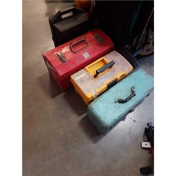 3 TOOLBOXES WITH CONTENTS AND CASED ROUTER