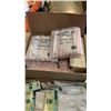 Image 3 : 2 BOXES OF PLASTIC CUTLERY, STRAYS, TOOTHPICKS, WASHING GLOVES
