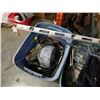 Image 2 : 2 totes of pots, pans and tools with level and crow bar