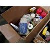 Image 3 : 2 boxes of cleaning fluids and hard hat