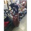 Image 1 : Set of dunlop quadralink LH golf clubs in brown leather golf bag