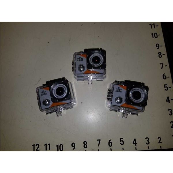 3 new 4K Wi-Fi Sports Action cameras with waterproof cases