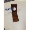 Image 2 : VINTAGE WOOD BOX WITH MAGNIFIER LENS