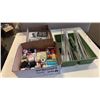Image 1 : 3 trays of knitting needles, thread and books