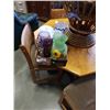 Image 1 : LOT OF VASES, CUT TO CLEAR VASE WITH PENDANTS, HAND PAINTED AND OTHERS