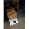 Image 1 : WICKER BASKET, WICKER SEWING BASKET, WICKER VASE, KOOLER KLUB DRINK DISPENSER AND SMALL WHITE SHELF