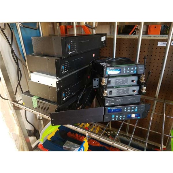 Lot of UHF transmitter, receivers and audio video controllers