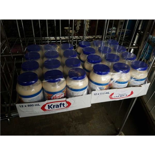 2 cases of 12 - 890ml kraft miracle whip jars BB apr 27 2021