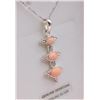 Image 2 : STERLING SILVER PENDANT AND CHAIN SET W/ GENUINE CORAL STONE RETAIL $300