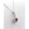 Image 3 : STERLING SILVER RUBY AND CZ PENDANT W/ 16" CHAIN W/ APPRAISAL $780