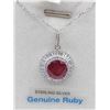 Image 1 : STERLING SILVER PENDANT AND CHAIN SET W. 4.97CT RUBY AND CZ W/ APPRAISAL $1320