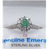Image 1 : STERLING SILVER RING SET W/ EMERALDS AND CZ W/ APPRAISAL $795