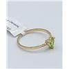 Image 3 : 10KT YELLOW GOLD 5.13MM X 5MM GENUINE PERIDOT .5CT AND DIAMOND .02CT HEART RING W/ APPRAISAL $1545