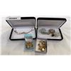 Image 1 : RHINESTONE BROOCHES, NECKLACE AND EARRING SET, PINS AND SCARF CLIPS