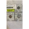 Image 2 : 7 CANADIAN SILVER DIMES 1949-1955 LAST GEORGE VI AND FIRST ELIZABETH II .800 SILVER