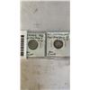 Image 2 : 4 CANADIAN SILVER 10 CENT COINS 1936-1939 LAST GEORGE V AND FIRST GEORGE VI