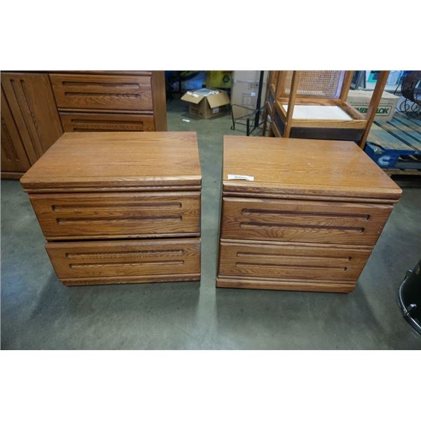 PAIR OF OAK PALLISER 2 DRAWER NIGHTSTANDS