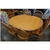 Image 1 : OAK DINING TABLE WITH LEAF AND 6 CHAIRS