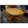 Image 2 : OAK DINING TABLE WITH LEAF AND 6 CHAIRS