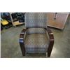 Image 1 : WOOD FRAMED  RECLINING ARM CHAIR