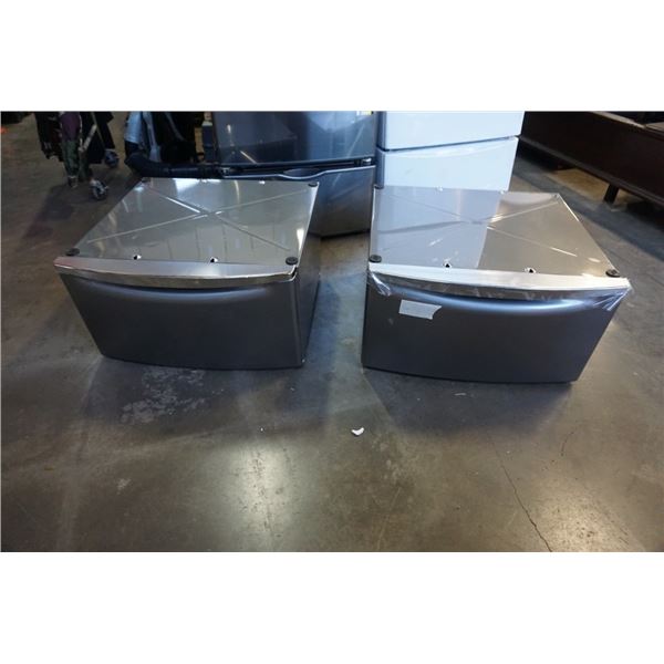 PAIR OF GREY WHIRLPOOL LAUNDRY PEDESTALS