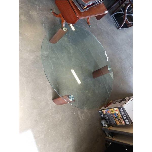 ROUND MODERN GLASSTOP COFFEE TABLE