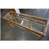 Image 9 : RATTAN GLASSTOP SOFA TABLE