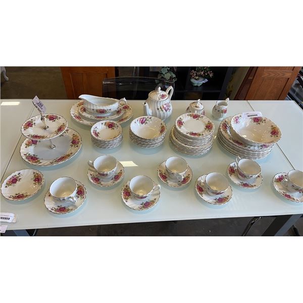 63 PIECE 8 PLACE SETTING ROSE GARDEN IRONSTONE WARE MYOTT MADE IN ENGLAND CHINA SET