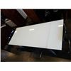 Image 2 : MODERN GLASSTOP DRAWLEAF DINING TABLE WITH 4 DESIGNER CHAIRS - RETAIL $3500