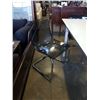 Image 3 : MODERN GLASSTOP DRAWLEAF DINING TABLE WITH 4 DESIGNER CHAIRS - RETAIL $3500