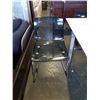 Image 4 : MODERN GLASSTOP DRAWLEAF DINING TABLE WITH 4 DESIGNER CHAIRS - RETAIL $3500