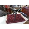 Image 1 : SMALL WOVEN CARPET AND GLASSTOP CARVED WOOD ENDTABLE