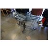 Image 1 : Glass top metal base sofa table