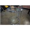 Image 2 : Chrome and glass adjustable end table