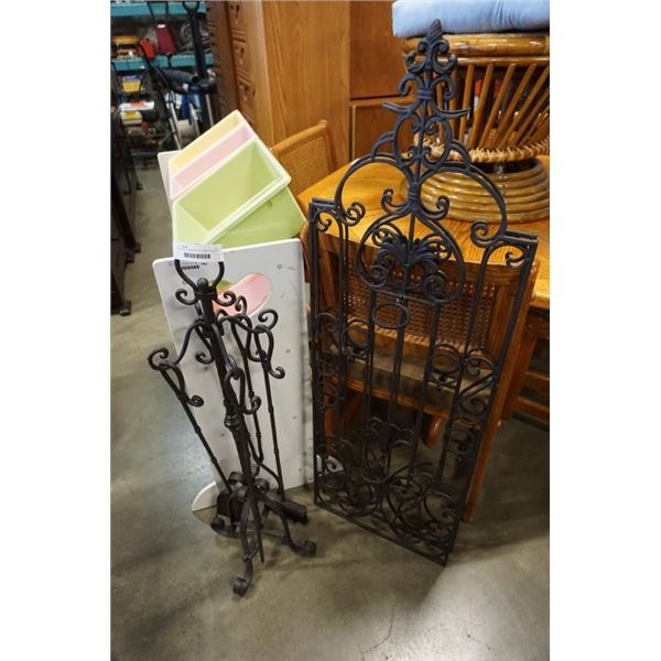 FIREPLACE COMPANION SET AND TEALIGHT HOLDER METAL WALL ART