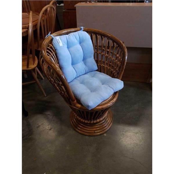 Vintage pub chair with woven seat