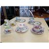 Image 1 : PARAGON, CLARENCE, ROYAL ALBERT CUPS AND SAUCERS AND CREAM AND SUGAR ON TRAY