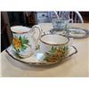 Image 8 : PARAGON, CLARENCE, ROYAL ALBERT CUPS AND SAUCERS AND CREAM AND SUGAR ON TRAY