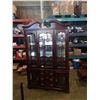 Image 2 : 2 PIECE MAHOGANY FINISH GLASS DOOR DISPLAY CABINET