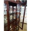 Image 3 : 2 PIECE MAHOGANY FINISH GLASS DOOR DISPLAY CABINET