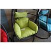 Image 3 : BRAND NEW GREEN SINGLE HANGING EGG CHAIR - RETAIL $949 W/ NECK PILLOW, FOLDABLE FRAME, POWDER COATED